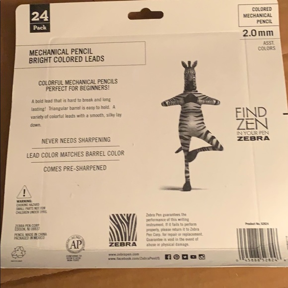 Zebra 24 pack 2.0mm asst colors lead pencils - Picture 3 of 6